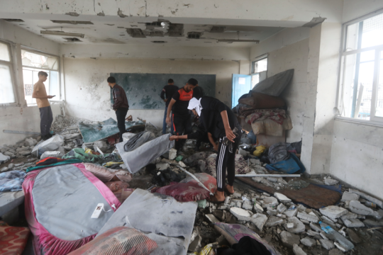 Το σχολείο της Unrwa στη Νουσεϊράτ που ισοπεδώθηκε από ισραηλινή επιδρομή